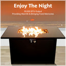 Outdoor Fire Pit Table With Lid High-Quality Materials - Black by Unique Piece Furniture