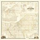 Vintage Map of Cuyahoga County, Ohio 1858