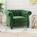 Nexuson Upholstered Chesterfield Chair With Deep Tufted And Nailhead Trim by HouseOfZazla