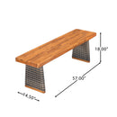Outdoor 1pcs Acacia Wood Bench, Teak Finish by HouseOfZazla