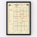 Vintage Map of Darke County, Ohio 1857