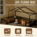 L-Shaped Montessori Bed For 2 Kids With Partitioned Fence by HouseOfZazla