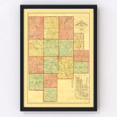 Vintage Map of Fairfield County, Ohio 1848