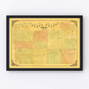 Vintage Map of Fulton County, Ohio 1850