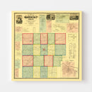 Vintage Map of Hancock County, Ohio 1863