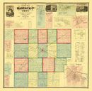 Vintage Map of Hancock County, Ohio 1863