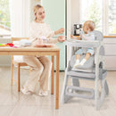 Convertible Baby High Chair with Double-layer Tray and Adjustable Backrest