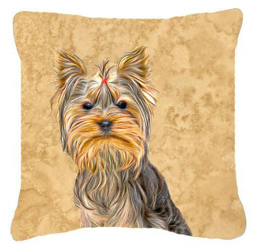 Yorkie Canvas Fabric Decorative Pillow KJ1227PW1414