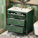 Retro Bathroom Vanity With Sink Combo, Free Standing Single Set With 3 Drawers by Unique Piece Furniture