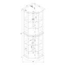 6 Shelf Corner Curio Display Cabinet with Lights, Mirrors and Adjustable Shelves, Oak