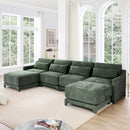 Stylish Sofa With Ottoman And Lumbar Pillows, Ergonomic Design by HouseOfZazla