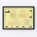 Vintage Map of Harrison County, Ohio 1862