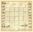 Vintage Map of Huron County, Ohio 1859