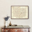 Vintage Map of Licking County, Ohio 1854
