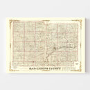 Vintage Map of Licking County, Ohio 1854
