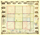 Vintage Map of De Kalb County, Ohio 1863