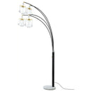 Marcos - Hanging Crystal Arc Tree Floor Lamp With Sculptural Frame - Black by HouseOfZazla