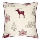 Merry Christmas Embroidered Poly Pillow