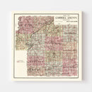 Vintage Map of Carroll County, Indiana 1898