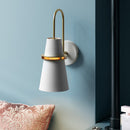 GobekUsa Modernism Tapered Sconce Light: Wall Mounted Lamp for Dining Room - Black/White/Blue