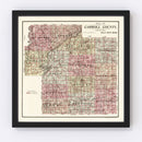 Vintage Map of Carroll County, Indiana 1898