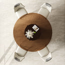 Modern Round Dining Table Set With Glass Top And Steel Legs by HouseOfZazla