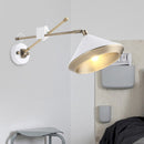 GobekUsa Adjustable Metal Sconce: Modern Wall Light with Flared Design and 1-Bulb Capacity in White/Black