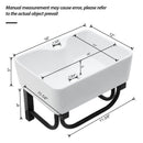 Rectangular Bathroom Sink With Towel Bar & Faucet Hole, Wall Mounted - White