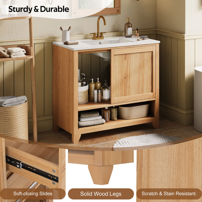 36" Bathroom Vanity with Ceramic Sink, photo 8 of 10