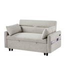 Pull Out Sleep Sofa Bed Loveseats Sofa Couch With Adjsutable Backrest, Storage Pockets, 2 Soft Pillows, USB Ports For Living Room, Bedroom, Apartment, Office by HouseOfZazla