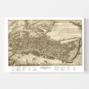 Vintage Map of Portland, Maine 1876