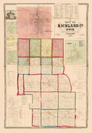 Vintage Map of Richland County, Ohio 1856