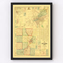 Vintage Map of Montgomery County, Ohio 1869