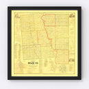 Vintage Map of Miami County, Ohio 1858
