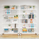 7 Tier Standing Shelf Units, 2800 LBS NSF Height Adjustable Metal Garage Storage Shelves with Wheels, Heavy Duty Storage Rack Metal Shelves - Black - 7T-2800LBS-WHITE