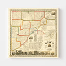 Vintage Map of Lucas County, Ohio 1861