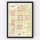 Vintage Map of Lorain County, Ohio 1857