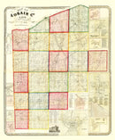 Vintage Map of Lorain County, Ohio 1857