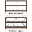 Console Table With 3 Tier Storage Shelves Finish, Slim Narrow Design For Living Entryway - Brown / Black by HouseOfZazla