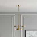 Trellis - 4 Lights Modern Gold Chandelier Vintage Pendant Fixture For Living Room - Clear / Gold by HouseOfZazla