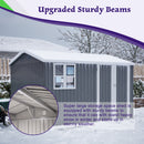 10X8FT Outdoor Steel Storage Shed with Clear Window, Lockable Doors by HouseOfZazla