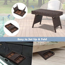 Folding PE Rattan Side Coffee Table Patio Garden Furniture by LJGDeals