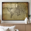 Push Pin World Map Canvas Print – Travel Tracker Wall Art
