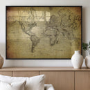 Push Pin World Map Canvas Print – Travel Tracker Wall Art