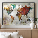 Watercolor World Map Canvas Print – Framed Wall Art for by MyGreatCanvas | Canvas Wall Art Prints | Photo Prints & Wall Decor