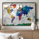 World Map Canvas Print – Detailed Map of the World Wall Art by MyGreatCanvas | Canvas Wall Art Prints | Photo Prints & Wall Decor