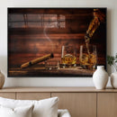 Whiskey and Cigar Wall Art Canvas | 3 Panel Bar Room Decor by MyGreatCanvas | Canvas Wall Art Prints | Photo Prints & Wall Decor
