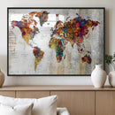 Vintage World Map Canvas Wall Art Print, Warm Tone Global by MyGreatCanvas | Canvas Wall Art Prints | Photo Prints & Wall Decor