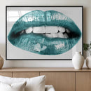 Blue Lips Wall Art Canvas Print
