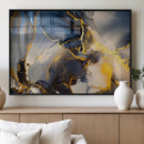 Large Abstract Wall Art Print -  Gold and Blue Abstract
